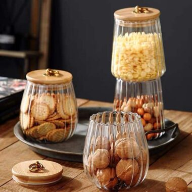 Custom clear food grade kitchen storage jars